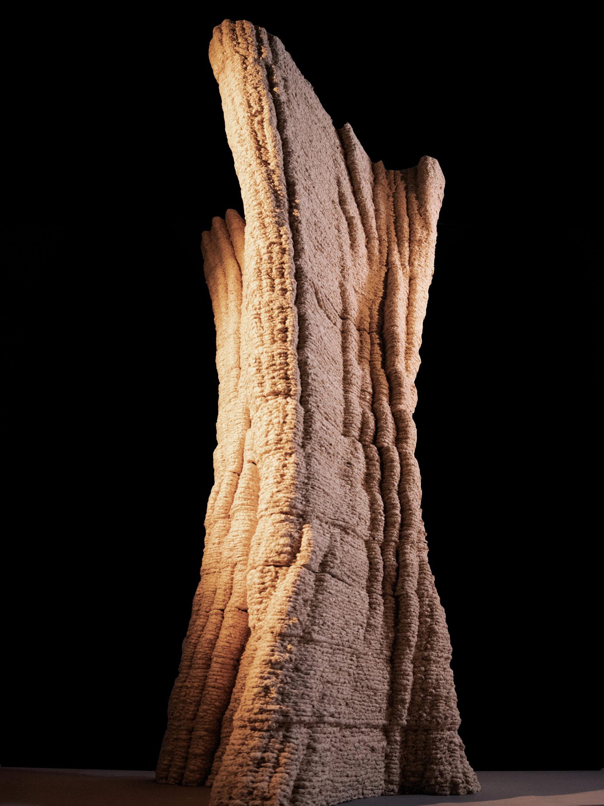 Project Stamm, a column 3D-printed from wood.